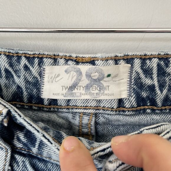 Free People We The Free Straight Leg Denim Jeans Blue Distressed Women's Size 28 - Picture 10 of 13